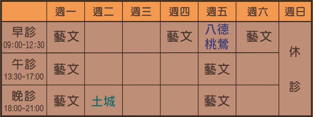陳冠誠醫師3月診表